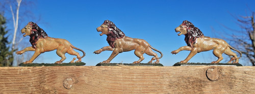Uralt blei zinn figur löwe - 3x,